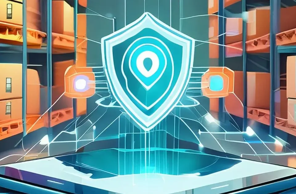 Eine illustrative Darstellung von einem Schutzschild in einem Lager