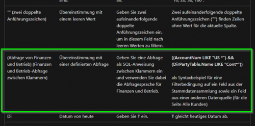 A screenshot showing SQL statements within queries in Dynamics 365 Finance and Supply Chain Management